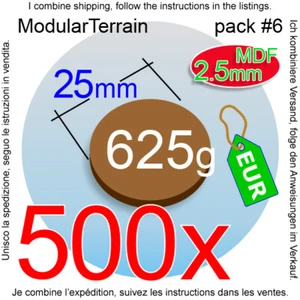 500x 2.5mm MDF 25mm Round Base Socle Rond War Hammer 40k Infinity Age Of Sigmar - Imagen 1 de 7