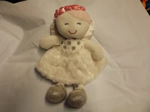 Starters Baby Lovey Swirl Skirt Gray Dots Silver Angel Rose plush 11" - Picture 1 of 2