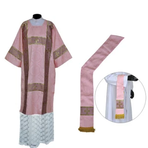 ROSE Deacon Dalmatic Vestment Deacon Stole Maniple, Roman Dalmatic Chasuble NEW - Picture 1 of 1