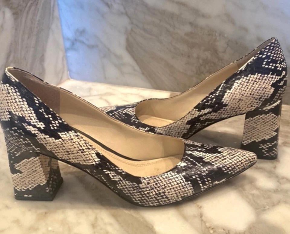 Marc Fisher Claire 2 Bomba Carrera Estampado Serpiente Talla 9.5 Mediana  Foto 1 de 4