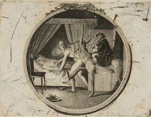 D. CHODOWIECKI (*1726), ilustración de "El burro de cerveza. Un mercado popular sajón - Imagen 1 de 4