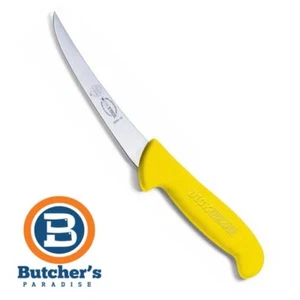 Butcher's 6" FDICK Narrow Curved Yellow Boning Knife - New - Picture 1 of 3