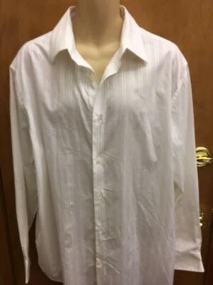 Camisa de vestir Alfani talla XL para hombre 100 % algodón blanca manga larga a271 Foto 1 de 4