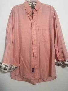 CAMISA DE NEGOCIOS PARA HOMBRES BURBERRY CORAL CUADROS ABATIBLE MANGA LARGA LONDRES BRITT L AFILADA - Imagen 1 de 9
