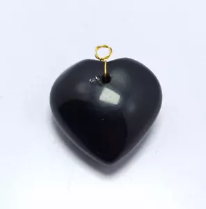 Colgante De Corazón De Plata 925 Con Perlas De Ónix Negro Lisas De 81 Quilates - Imagen 1 de 6
