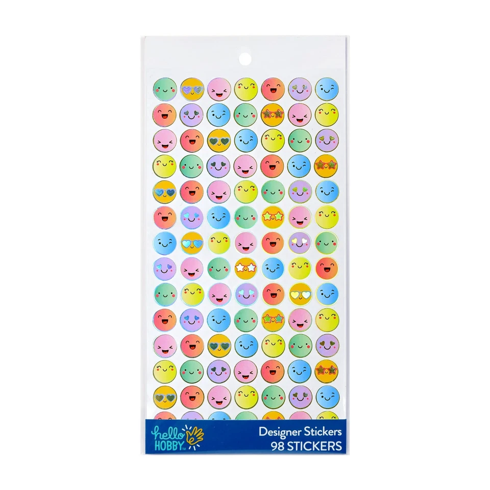 Bright Smile Face Emoji Foil Stickers Craft Scrapbook Papercraft Planner - Image 1 of 1
