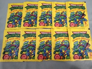 RARE ARGENTINA 1992 Teenage Mutant Ninja Turtles Trading Cards Sealed Lot x 10 - Picture 1 of 3