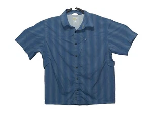 Mountain Hardwear Short Sleeve Button Up Shirt Men’s Large Vented Hiking Striped - Picture 1 of 14