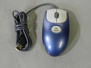 Blaue Logitech USB kabelgebundene optische Rad Maus Modell M-BJ58 P/N: 830513-1000 - Bild 1 von 3