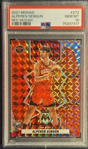 Alperen Sengun Rockets 2021-22 Mosaic NBA Debut Red Mosaic Mint PSA 9