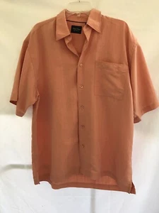 Mens Indigo Palms Short Sleeve Button Down Shirt Medium - Picture 1 of 5