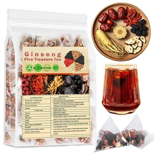 Ginseng Five Treasure Tea - Soporte renal, mezcla de hierbas de fecha roja 250 g / 25 bolsas - Imagen 1 de 8
