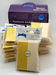 1 Caja de 720 Cuentas-12 Paquetes Color Amarillo Frontal Mate Japonés Pequeñas Fundas para Tarjetas - Imagen 1 de 12