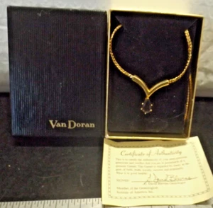 BEAUTIFUL VAN DORAN GARNET NECKLACE NIB - Picture 1 of 6