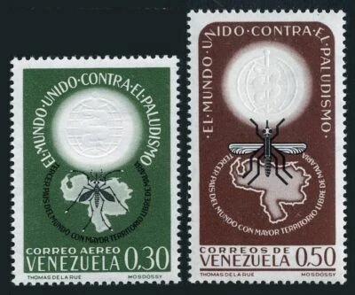 Venezuela 825, C819, C819a sheet, MNH. WHO drive to eradicate Malaria,1962. Map. - Image 1 of 2