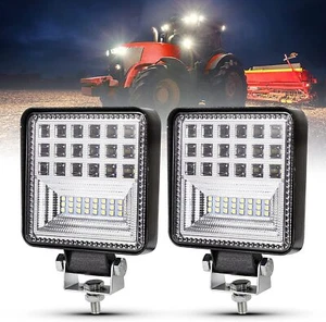 4 Inch LED Light Pods,2 Pcs Square Tractor Work Lights Spot Flood Driving - Picture 1 of 7