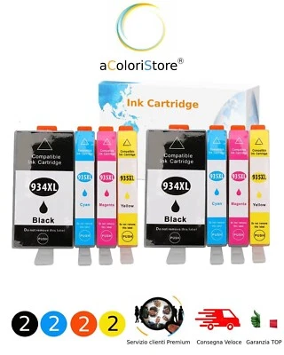 ACOLORI 8 CARTUCCE COMPATIBILI PER HP 934 HP 935 XL OfficeJet Pro 6230 6800 6820 6830