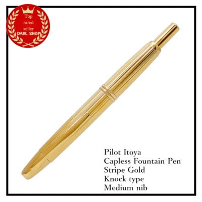 Pluma Estilográfica PILOT × ITOYA Original Rayas Oro 18K Plumín Mediano Limitado Foto 1 de 4