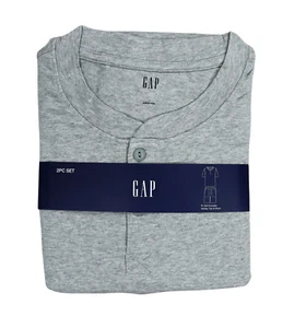 Gap Short Sleeve Henley Top & Shorts Solid Color Men's 2-Piece Pajama Set NWT - Picture 1 of 21