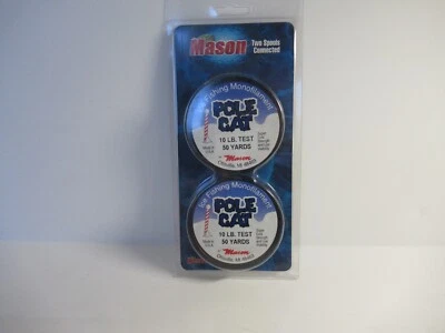 2 carretes Mason Pole Cat monofilamento línea de pesca en hielo 10 lb prueba 50 yardas cada uno Foto 1 de 3