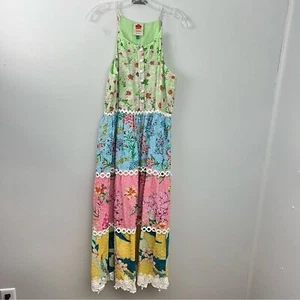 Farm Rio NWT Swiss Dot Mixed Floral MIDI Dress Womens size Medium Multi Colored - Picture 1 of 11
