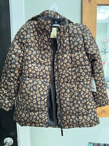 There Abouts Leopard Print Puffer Jacket M10/12 Outerwear w/travel bag NWT - Picture 1 of 4