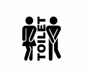 WC Türschild Aufkleber Bad lustig Vinyl Decal WC selbstklebend Kunst - Bild 1 von 12