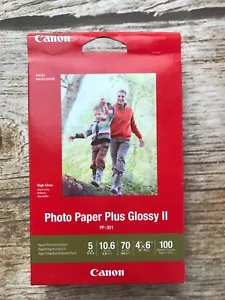 Canon Photo Paper Plus Glossy II, 4" x 6" Inkjet Printer Paper, 100/pk Sealed - Bild 1 von 3