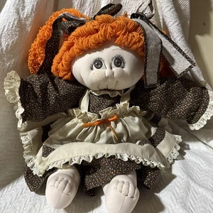 Vintage unmarkiert Kohlflicken Puppe orange Garn Haare - Bild 1 von 6