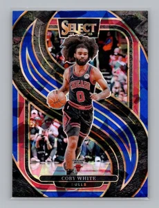 2024-25 Panini Select NBA #126 Coby White Premier Blue Cracked Ice Chicago Bulls - Picture 1 of 2