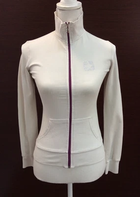 CONVERSE FELPA BIANCA CON ZIP VIOLA TG XS - Photo 1/4