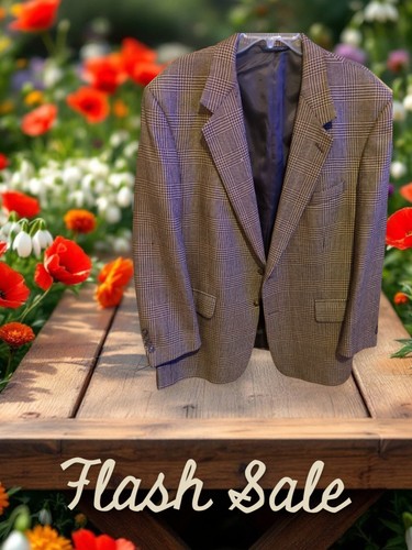 Blazer Burberry vintage uomo marrone lana quadri spalle scoperte cappotto con bottoni