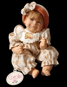 Muñeca bebé Corolle 12" bebé 1996 bolsa de frijoles cuerpo pelo enraizado rubio azul sonriente - Imagen 1 de 17