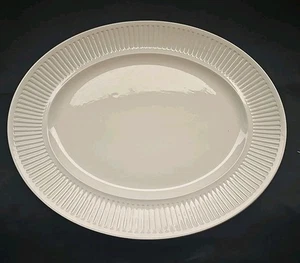 Johnson Bros Ironstone Athena Oval 11-3/4" Platte England Weiß Gerippt Vintage - Bild 1 von 5