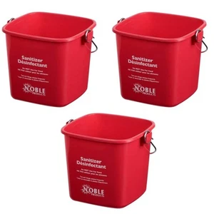 Piccolo Secchio Igienizzante Rosso - Secchio Pulizia 3 Quart - Set di 3 Quadrati Contengono... - Foto 1 di 4