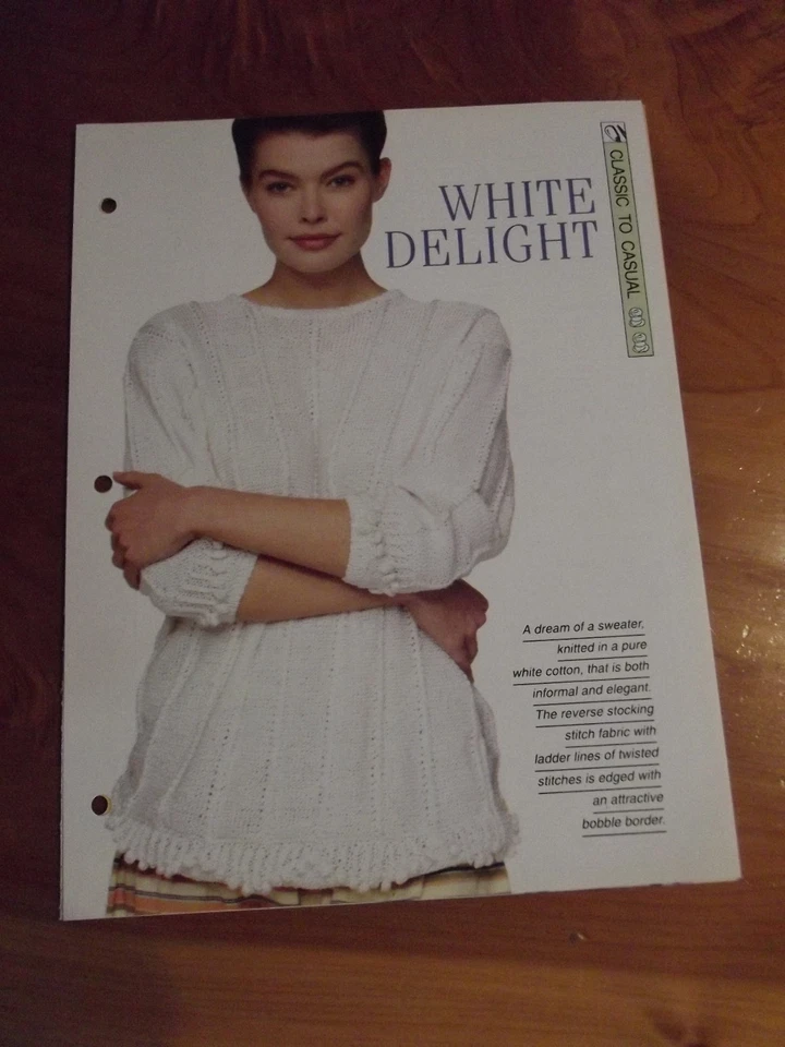 KNITTING PATTERN WHIE DELIGHT CLASSIC TO CASUAL CREATIVE NEEDLES *GREAT* - Image 1 of 1
