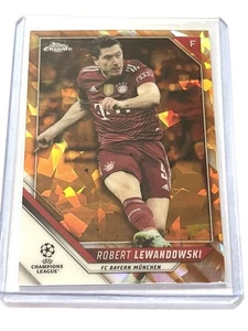 2021-22 Topps Chrome UEFA Sapphire 123 Robert Lewandowski Orange /50 - Picture 1 of 2