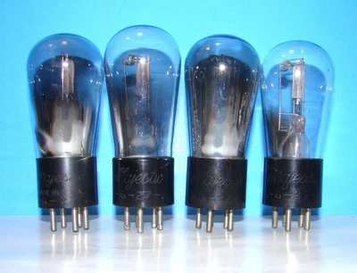 Type G-27 Majestic radio audio amplifier vacuum 4 tubes valves Globe 227 327 127 - Image 1 of 3