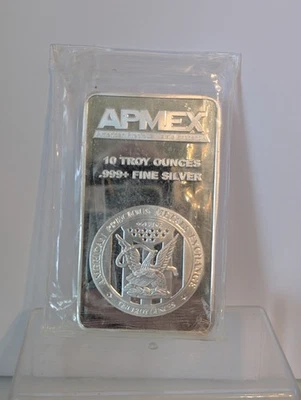 Barra de plata fina APMEX .999 de 10 oz Foto 1 de 4