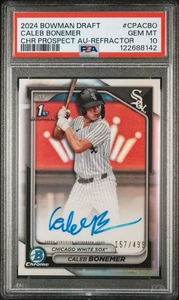 Caleb Bonemer 2024 Bowman Draft cromo primer refractor automático #/499 PSA 10 White Sox - Imagen 1 de 3