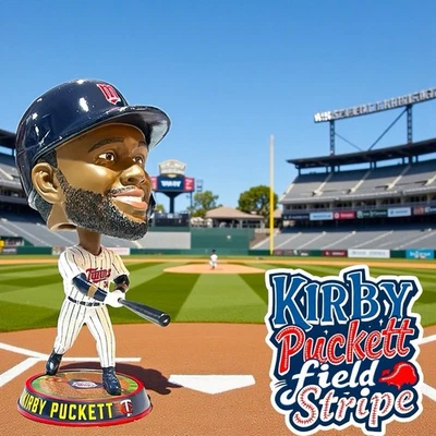 Kirby Puckett Minnesota Twins "Field Stripe" Bighead MLB #144 Bobblehead Foto 1 de 4