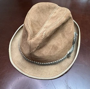 Cappello Vintage Tedesco Austria Svizzera Baviera Tirolese 7,5 Oktoberfest Lana Marrone - Foto 1 di 11