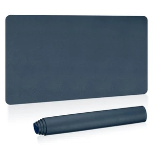 35"x17" Large Desk Mat, PU Leather Dual Side Large Desk Pad, Dark Blue - Afbeelding 1 van 6