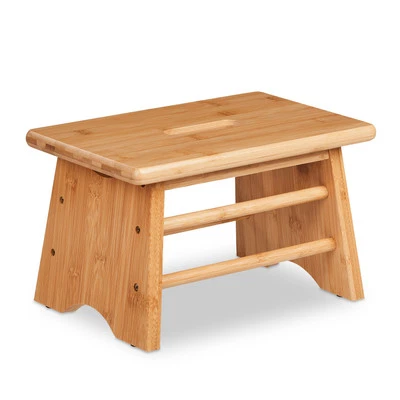 Fußbank Fußschemel Tritthocker Badhocker Bambus-Hocker 1,9 kg leicht Fußhocker - Bild 1 von 4