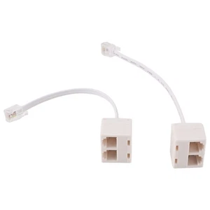 2pcs 6P4C RJ11 Dual Female to Male Telephone Cable Splitter Adapter T7O37543 - Afbeelding 1 van 8