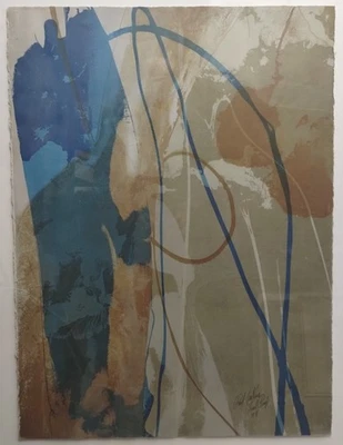 Paul Jenkins "AVIARY" 1971 Litografía a color sobre papel enmarcada prueba de prueba Foto 1 de 4