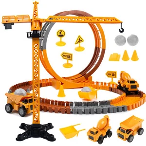 Autorennbahn Spielzeug mit Elektroauto – 80 Teile, flexibel & lehrreich Rennbahn - Bild 1 von 10