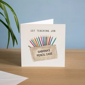 Personalised 1st Teaching Job Card Congratulations New Teacher Card Handmade - Picture 1 of 2