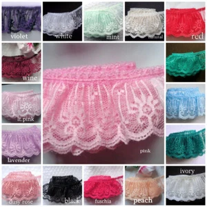  Ruffle Lace Trim 2 inch wide price per yard select color - Picture 1 of 23