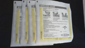 Sterile Bordered Gauze Medline  4in x 4in   Adhesive Wound Dressing - Picture 1 of 4